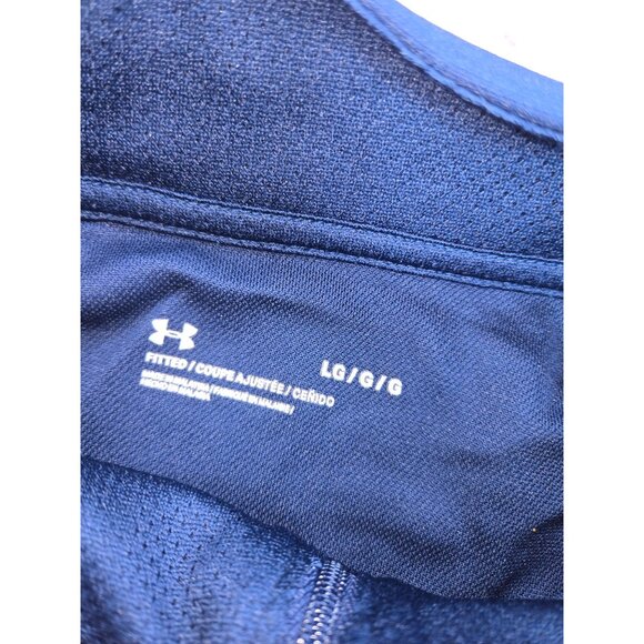 Under Armour Mens Navy Fitted Full-Zip Track Jacket Large - Picture 3 of 8